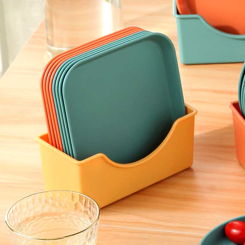 10 Pieces Plate Set With Holder