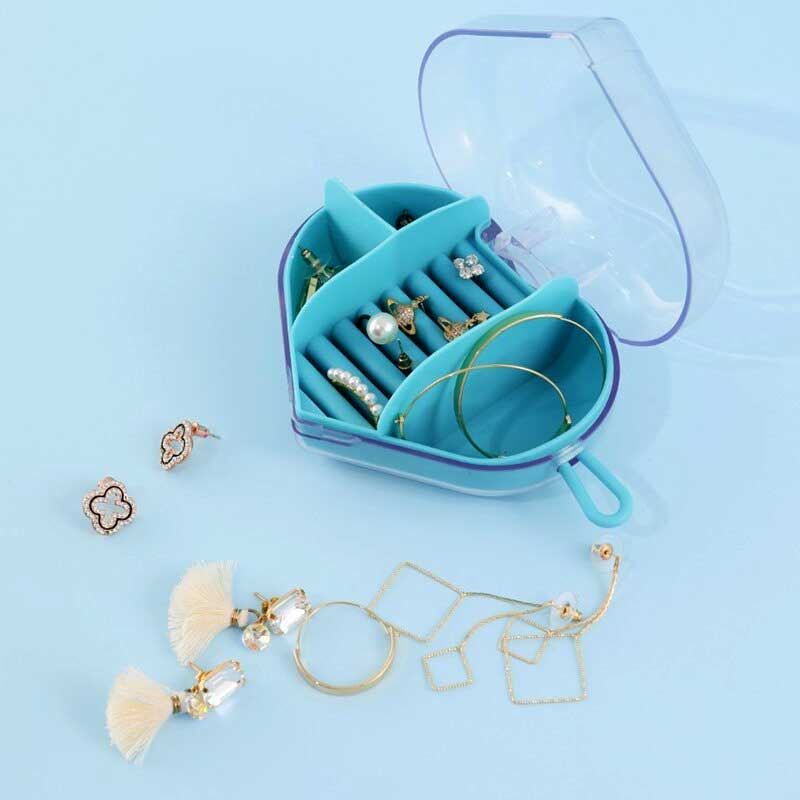 Portable Heart Shape Travel Jewelry Organizer Box - Brandable.Pk